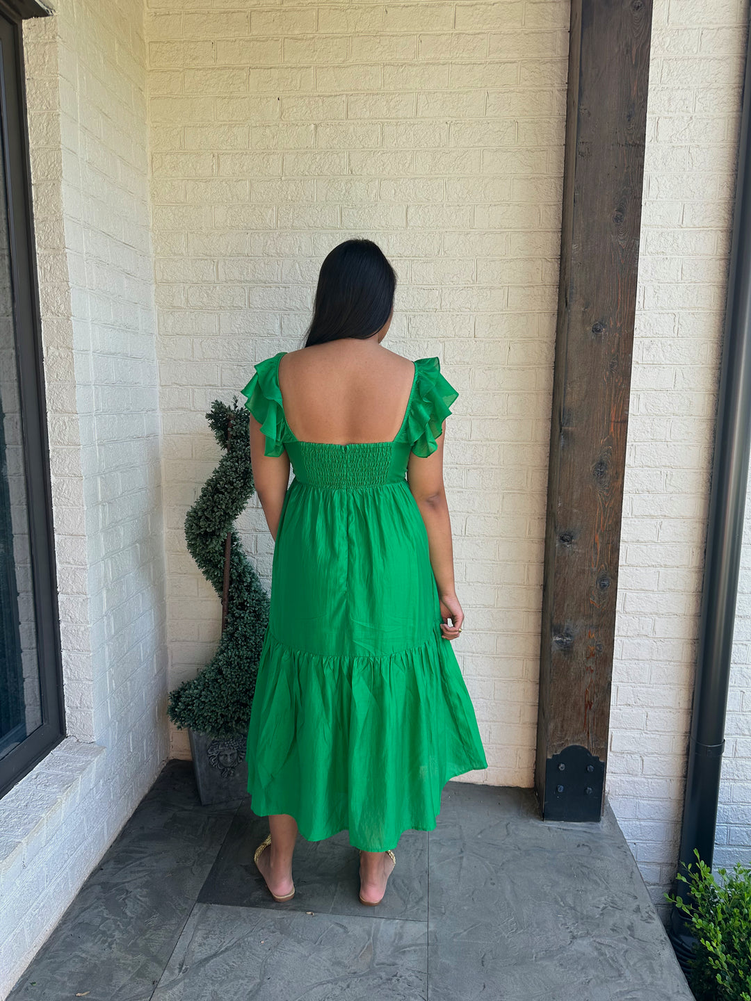 BTFL-life Kelly Green Ruffle Maxi