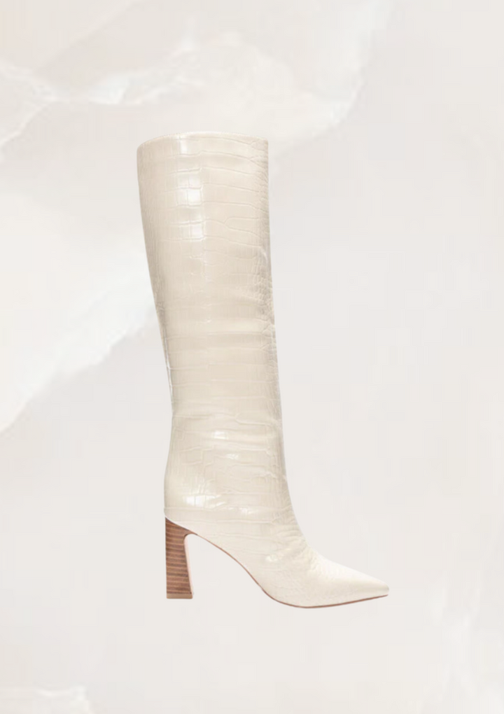 Frankie Tall Shaft Boot-Cream