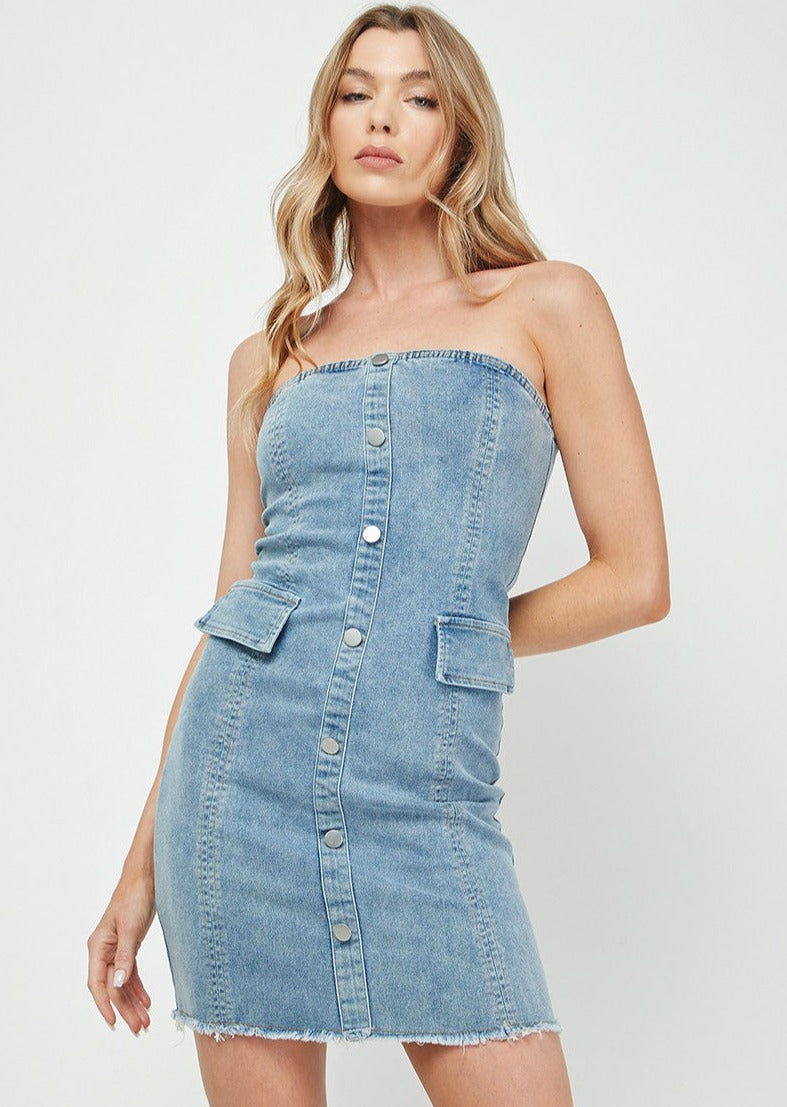 Tube Denim Mini Dress