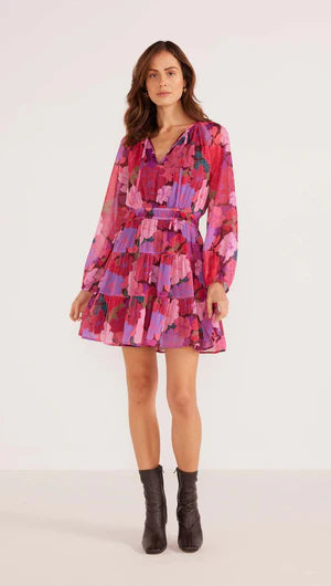 Lexie Long Sleeve Mini Dress - Floral Blooms