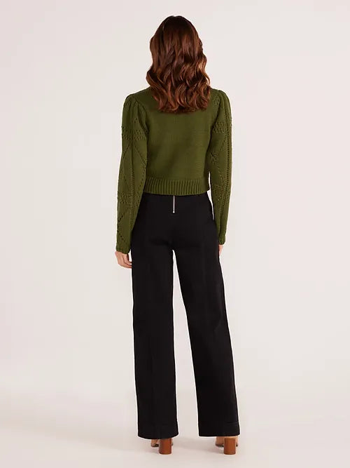 Mink Pink Sally Pointelle Knit Sweater