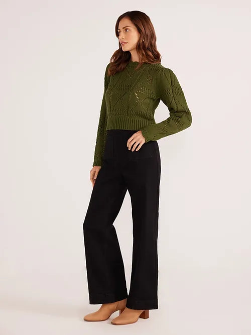 Mink Pink Sally Pointelle Knit Sweater