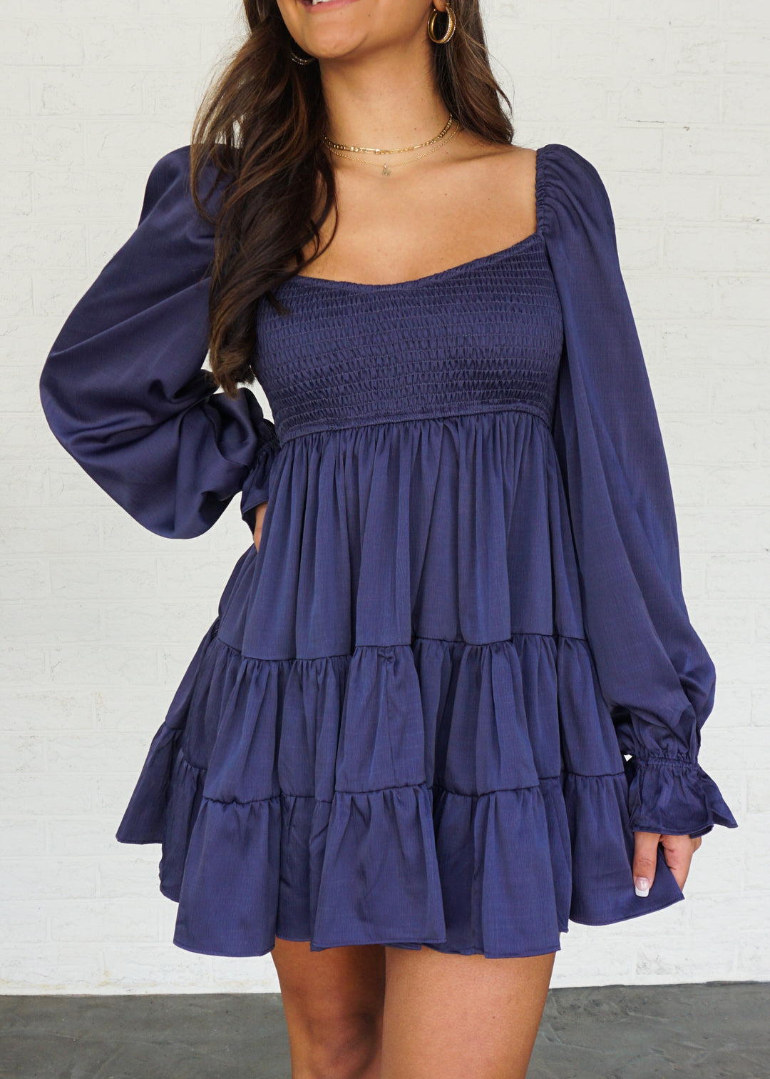 Sincerely Ours Smoke Blue Mini Dress