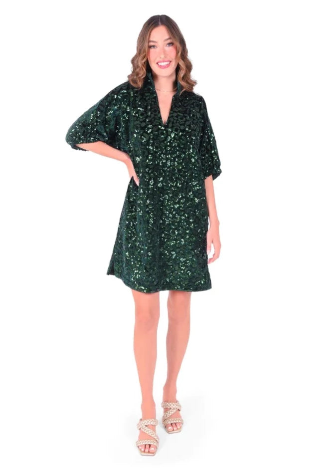 Emily Mccarthy Poppy Dress-Emerald Green