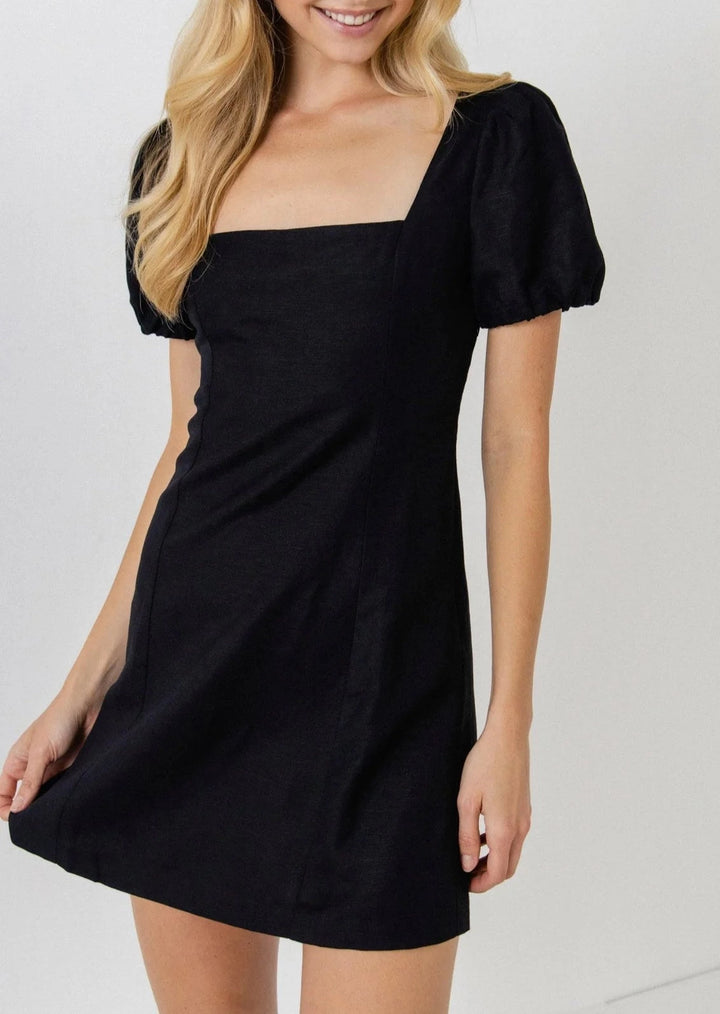 Mini dress with back detail - Black