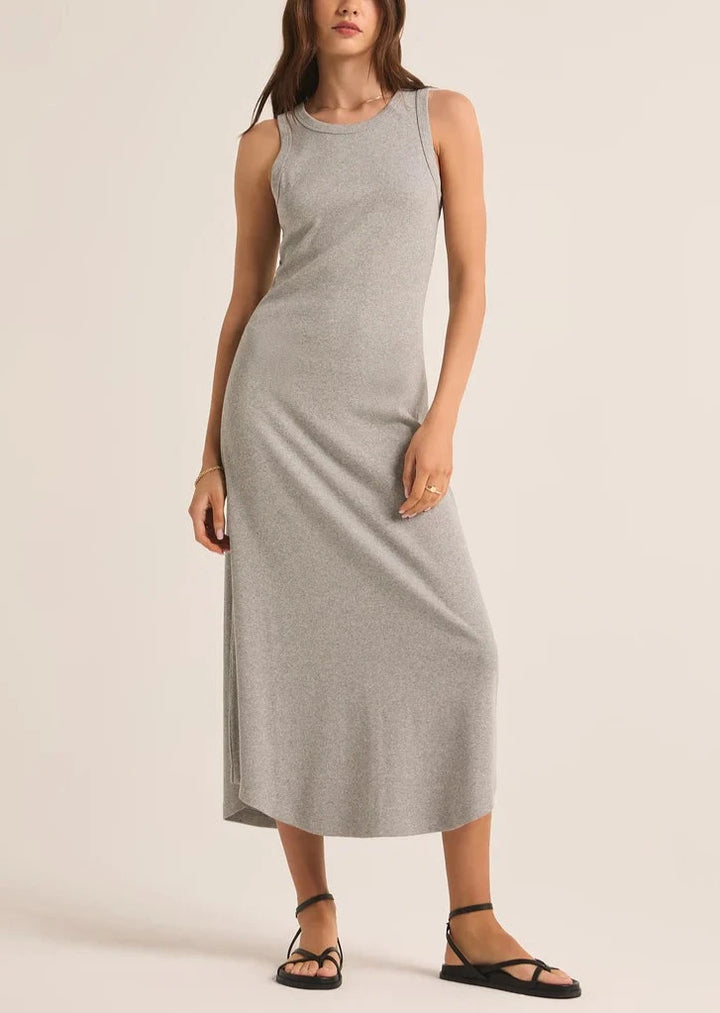 Z Supply Goodwin Midi Dress-Grey