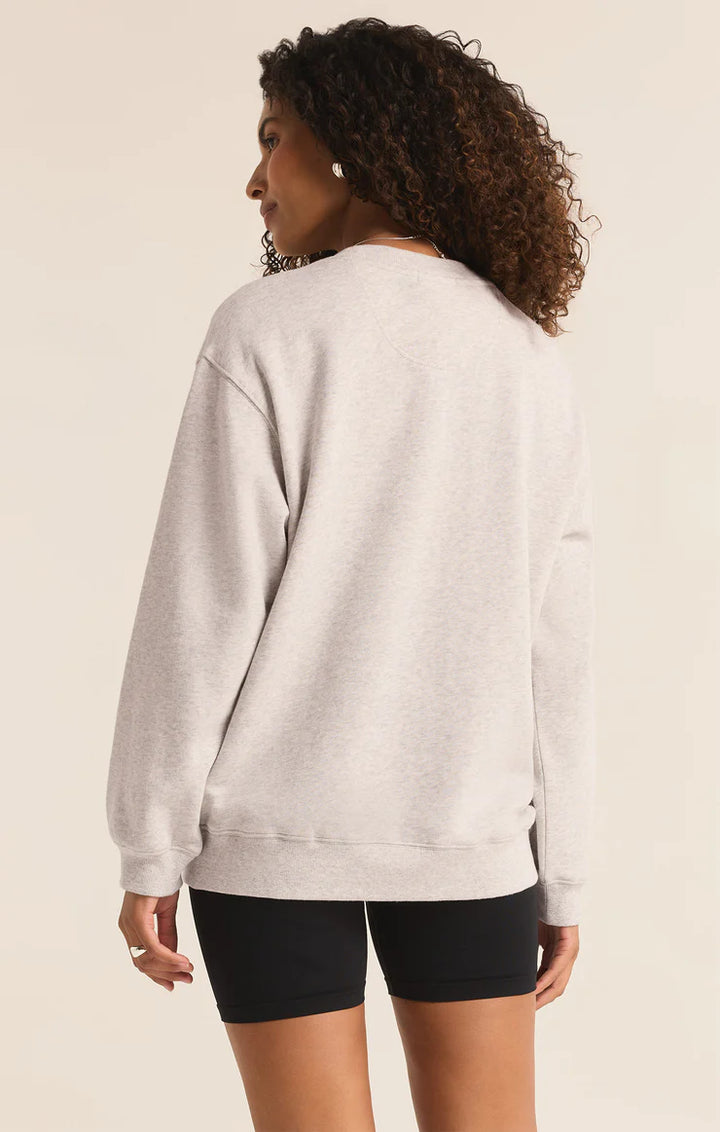 Z Supply Oversized Sweatshirt- Light Heather Grey