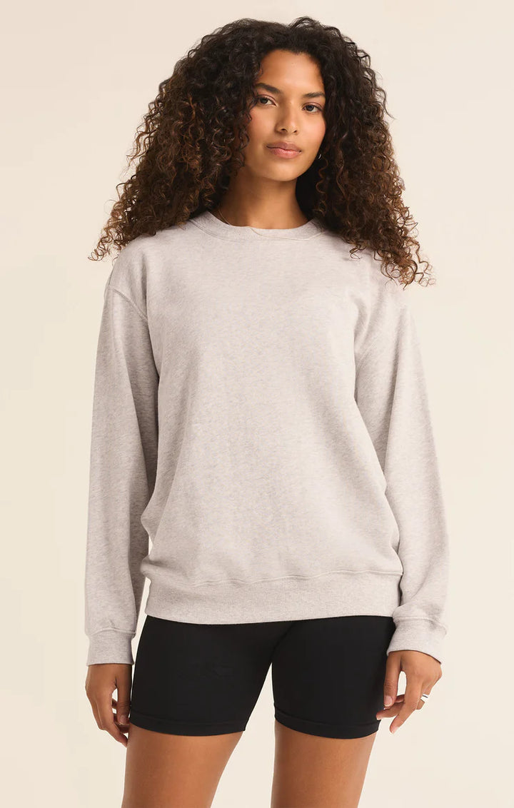 Z Supply Oversized Sweatshirt- Light Heather Grey