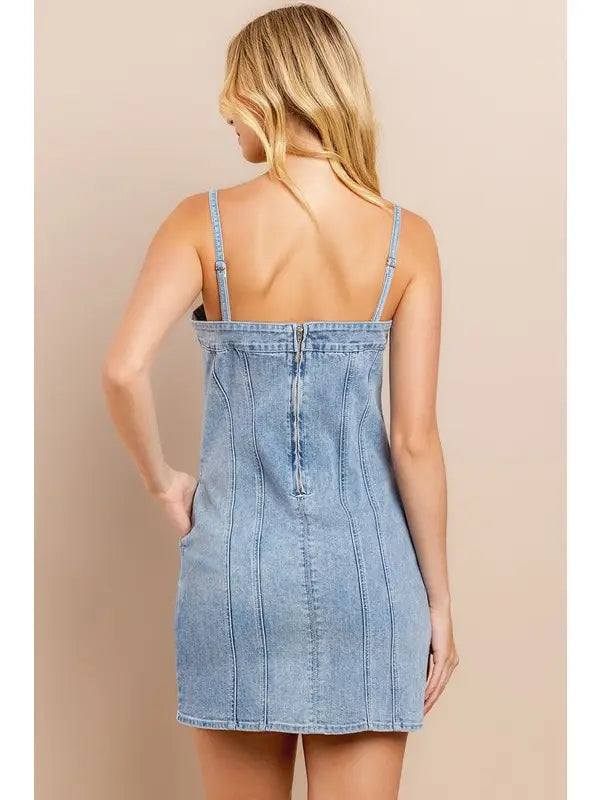 Denim Shift Dress - Denim Blue