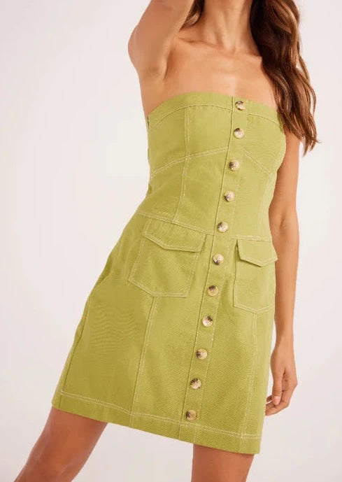 Mink Pink Liora mini Dress-Green