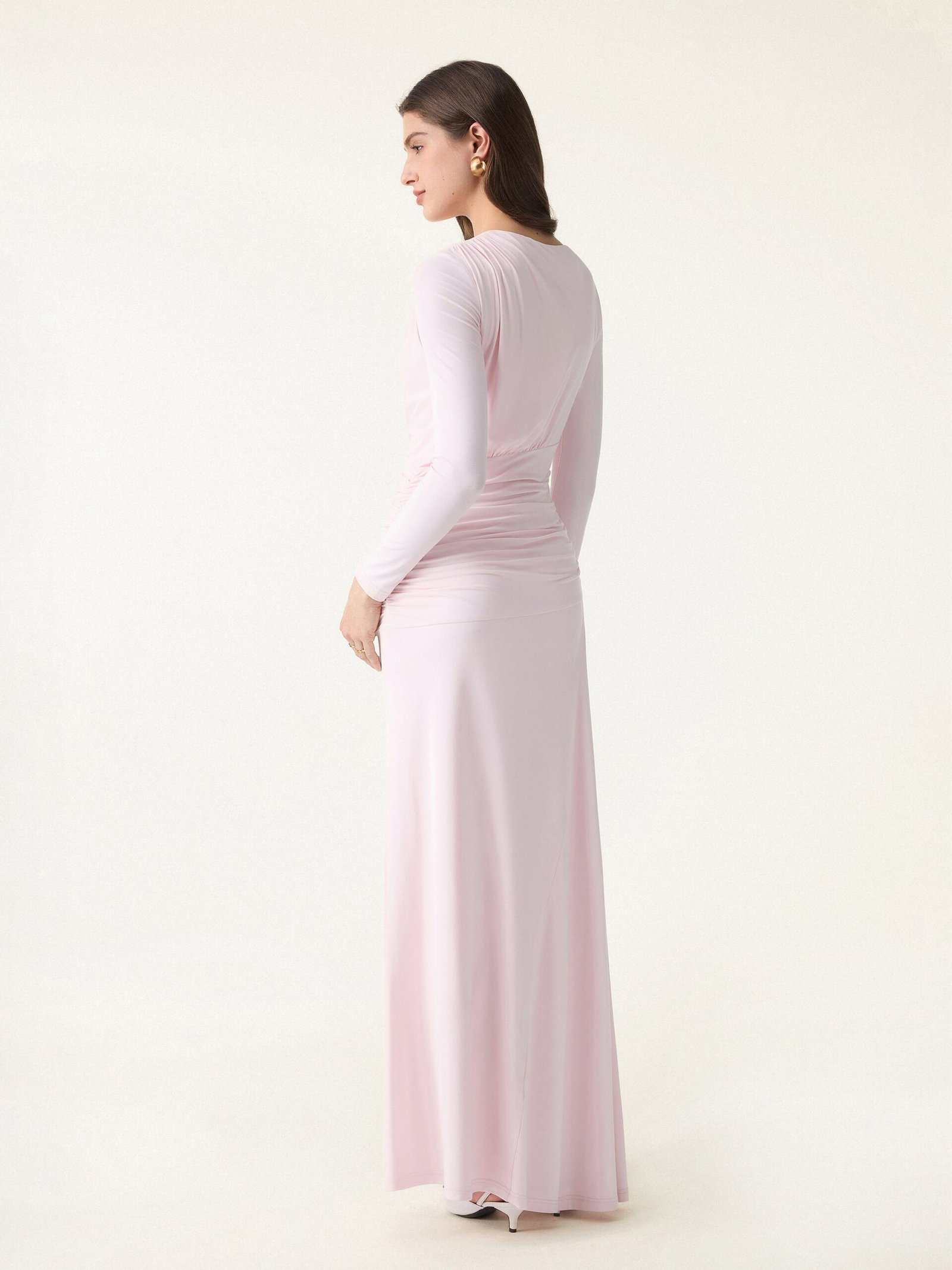 SkinKiss Boatneck Angled Ruched Maxi Brami Dress - Image 8