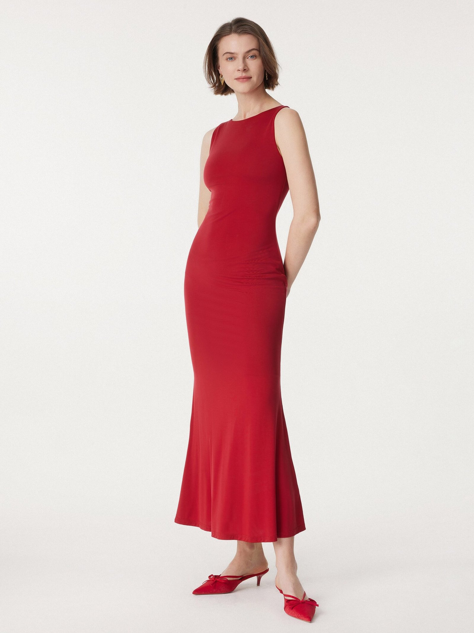 Effortless Boatneck Mermaid Maxi Dress - Image 6