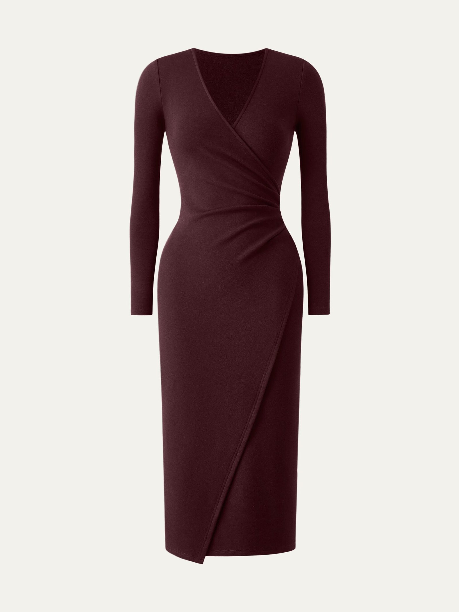 Surplice Wrap Long Sleeve Dress - Image 14
