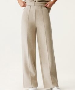 High Waisted Straight Leg Pull On Pant