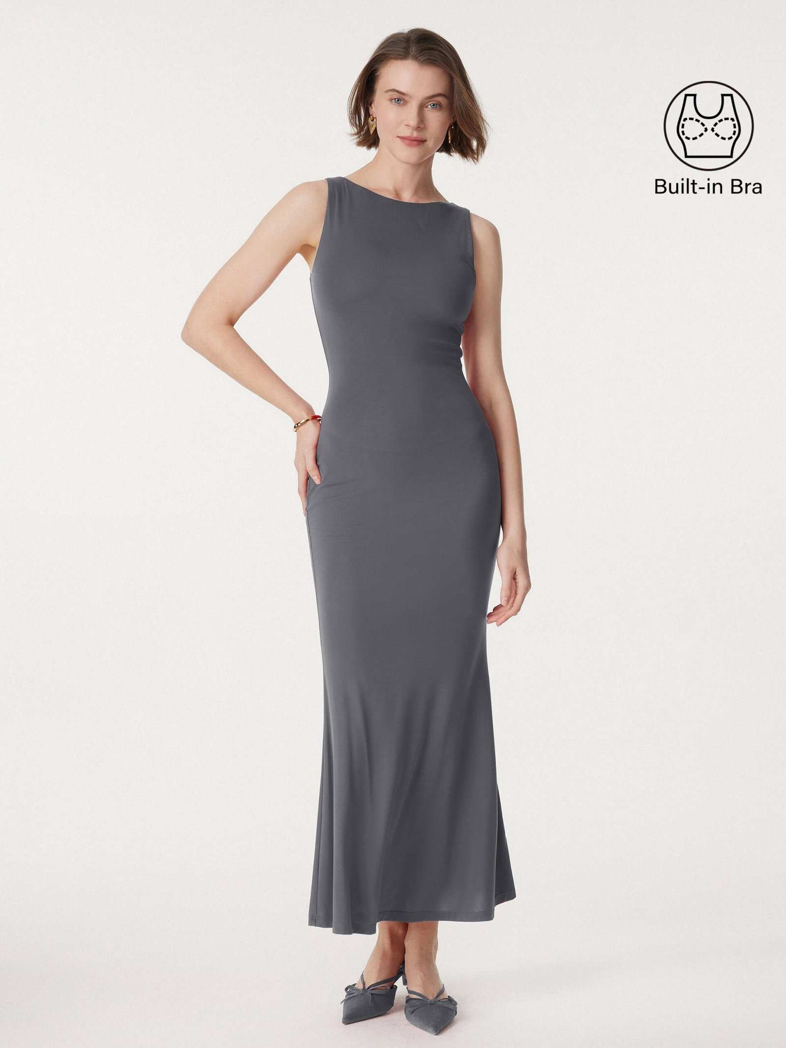 Effortless Boatneck Mermaid Maxi Dress - Image 12
