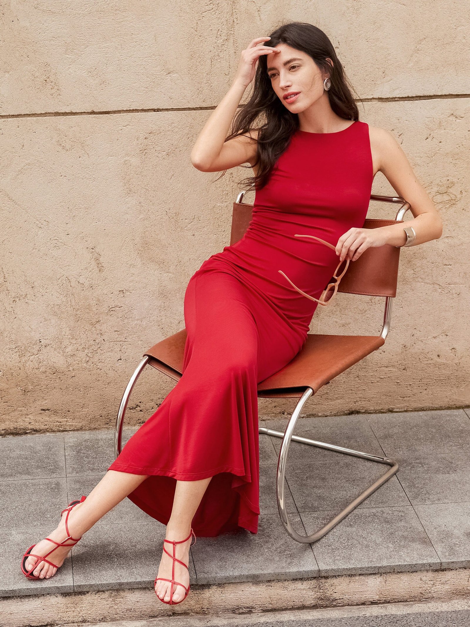 Effortless Boatneck Mermaid Maxi Dress