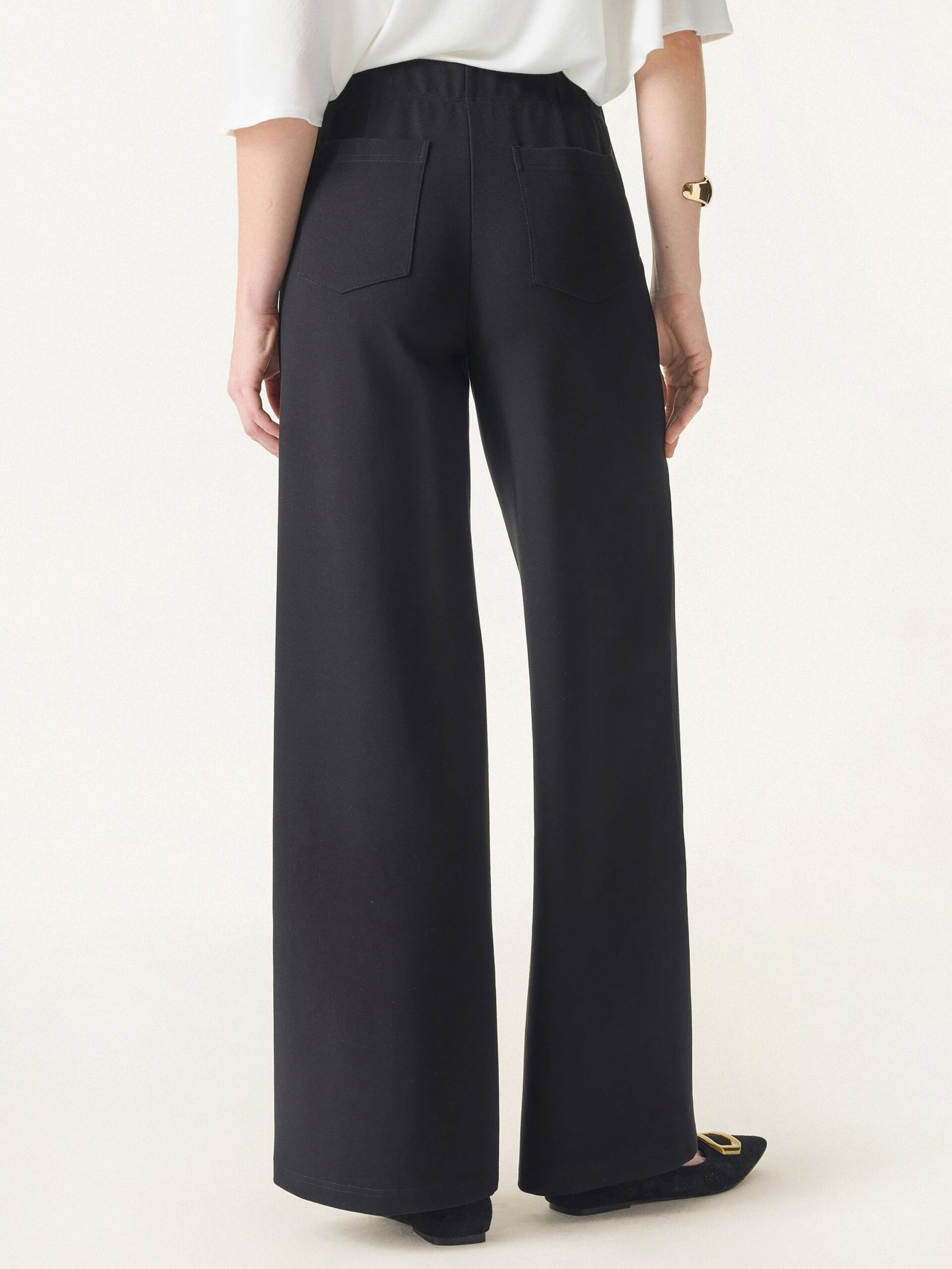 Tummy-Smooth Wide Leg Pull-on Pants with Pockets - Image 7