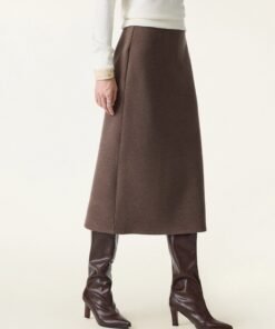 Slimming A-line Pull-on Midi Skirt