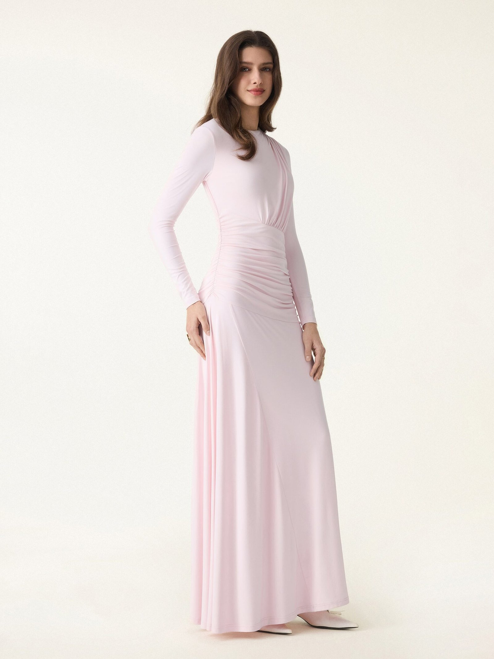 SkinKiss Boatneck Angled Ruched Maxi Brami Dress - Image 7
