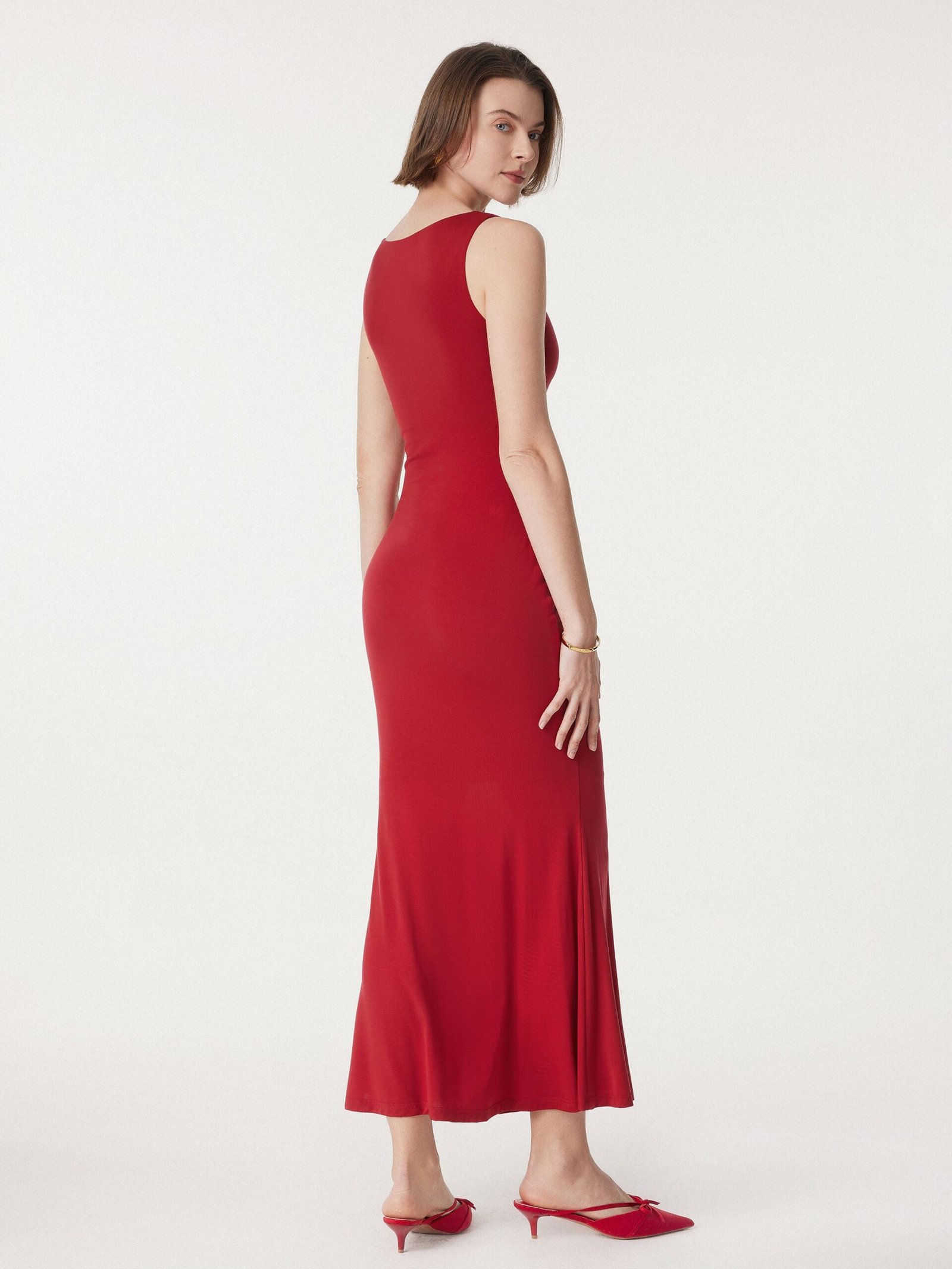 Effortless Boatneck Mermaid Maxi Dress - Image 8