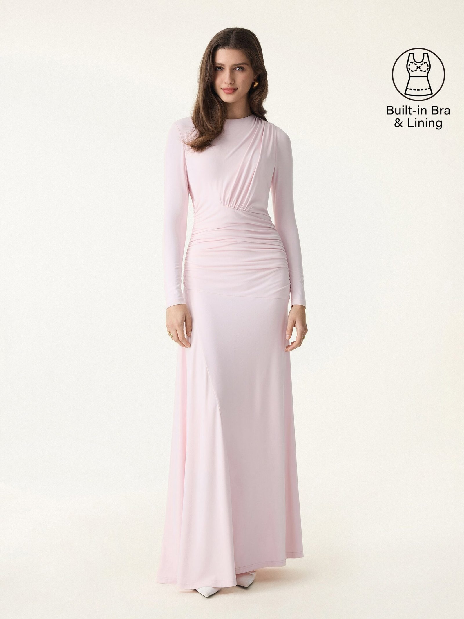 SkinKiss Boatneck Angled Ruched Maxi Brami Dress - Image 6