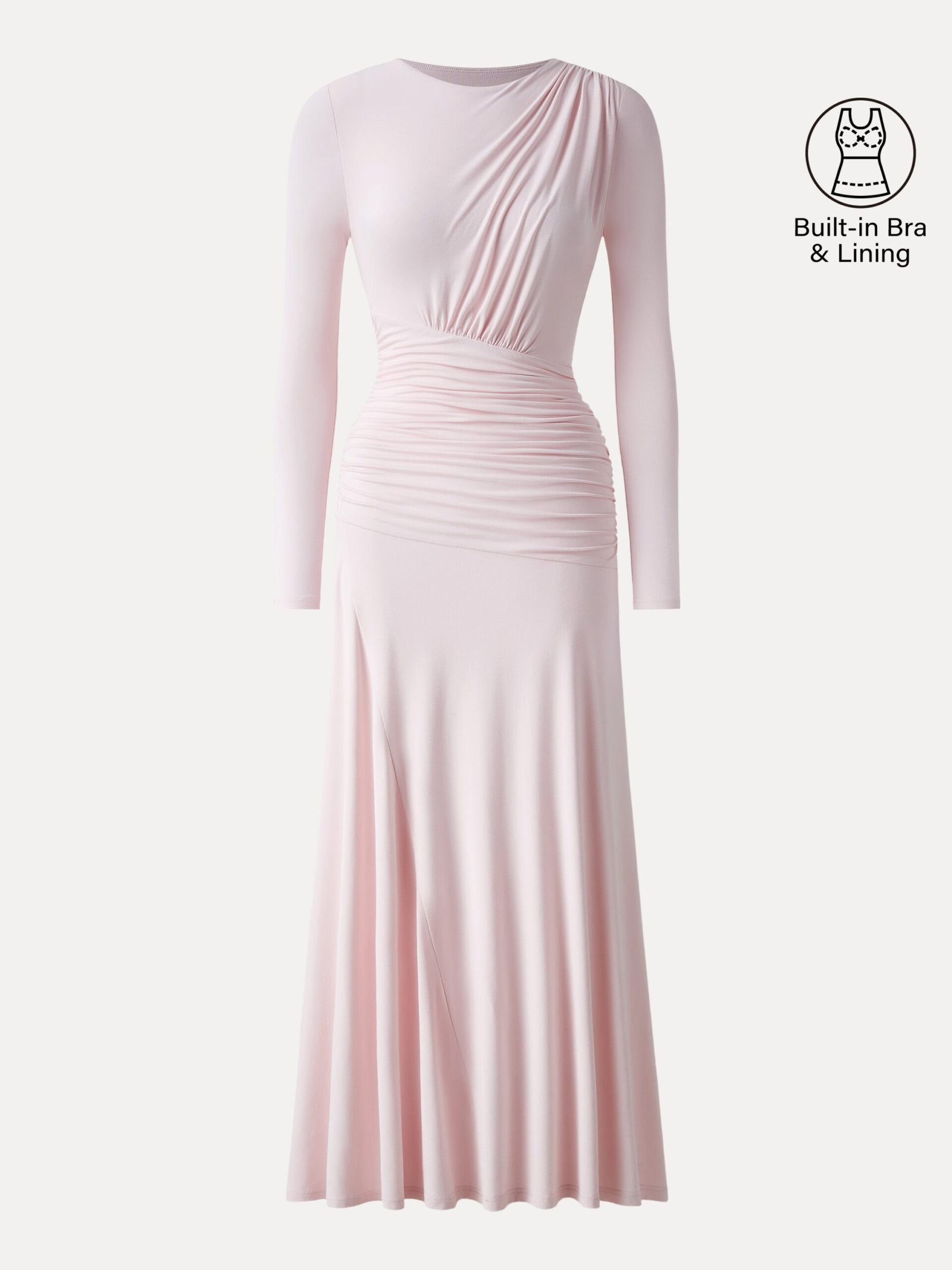 SkinKiss Boatneck Angled Ruched Maxi Brami Dress - Image 11