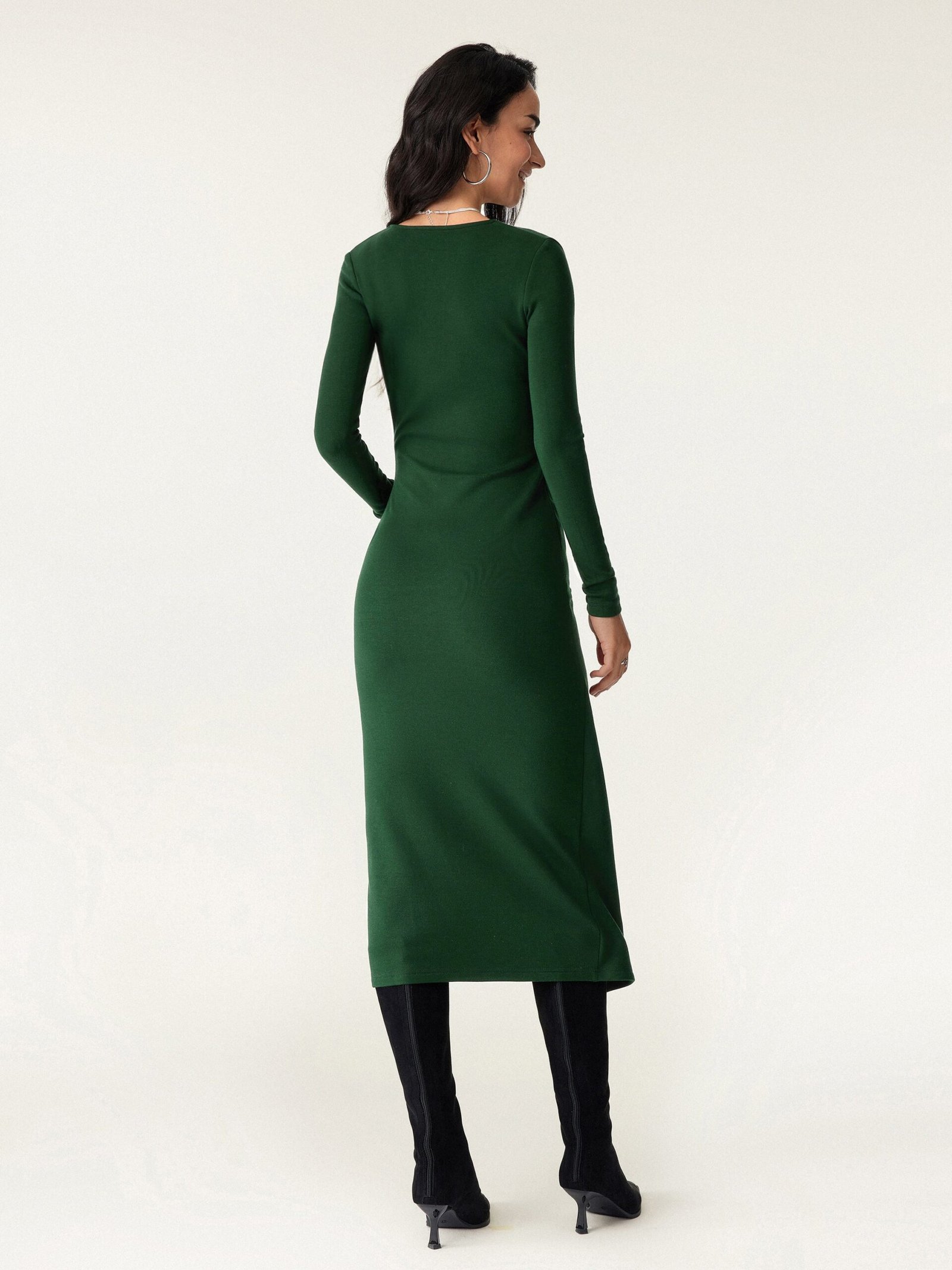 Surplice Wrap Long Sleeve Dress - Image 8