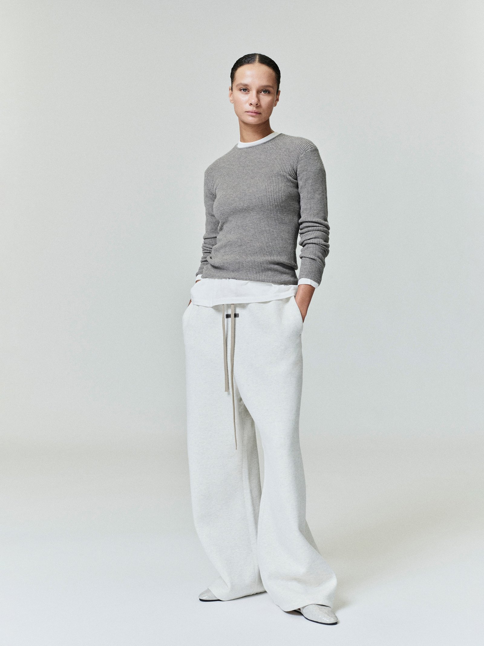 Womens Waffle Long Sleeve Top - Image 2