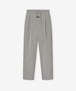 Virgin Wool Drawstring Straight Pant