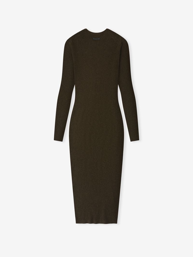 Womens Rib Long Sleeve Dress - Image 2